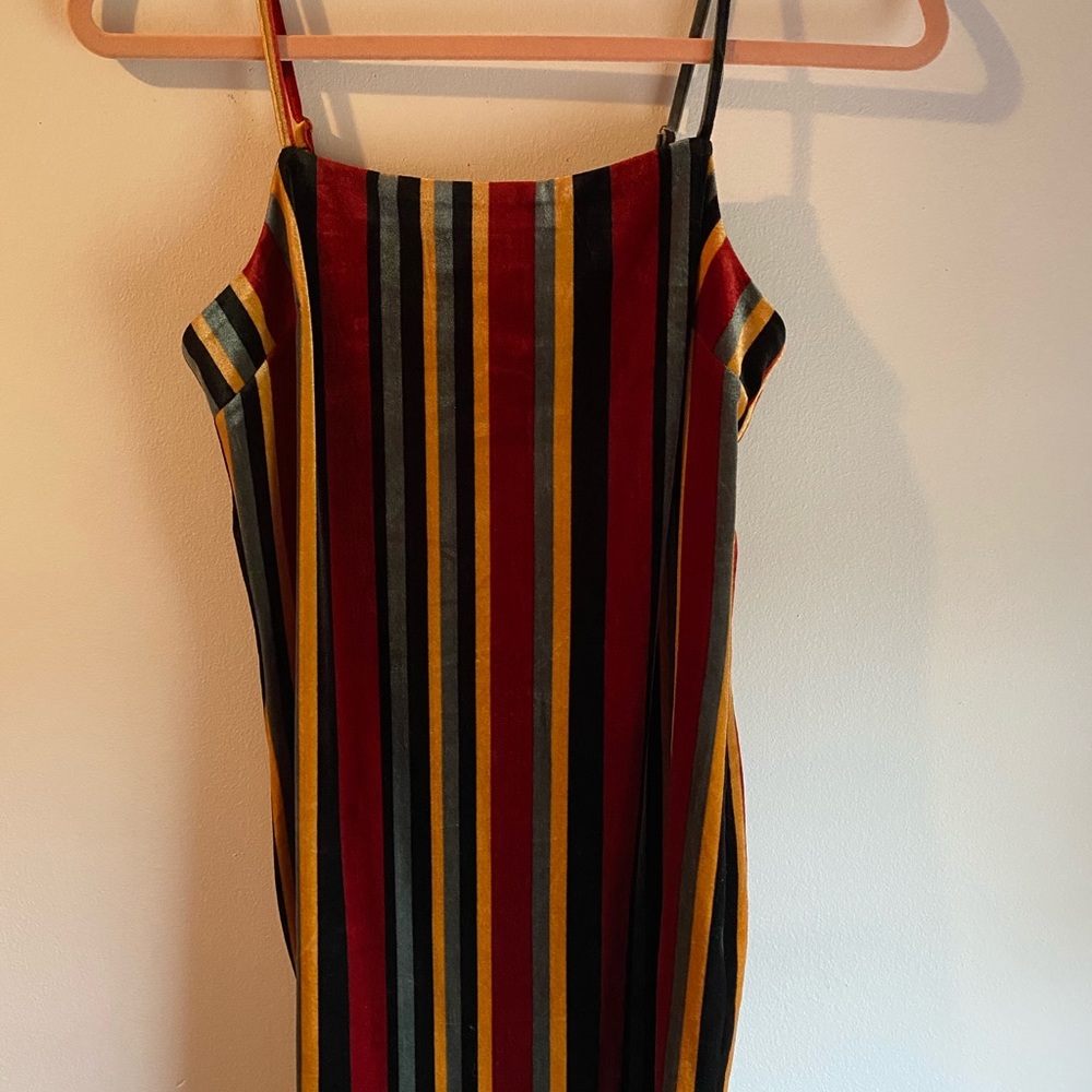 Velvet striped Mini Dress
